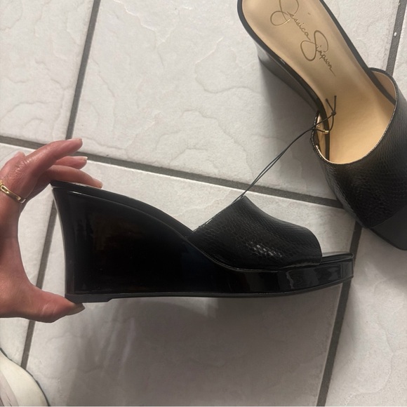 Jessica Simpson Black Wedge Sandals - Picture 6 of 6